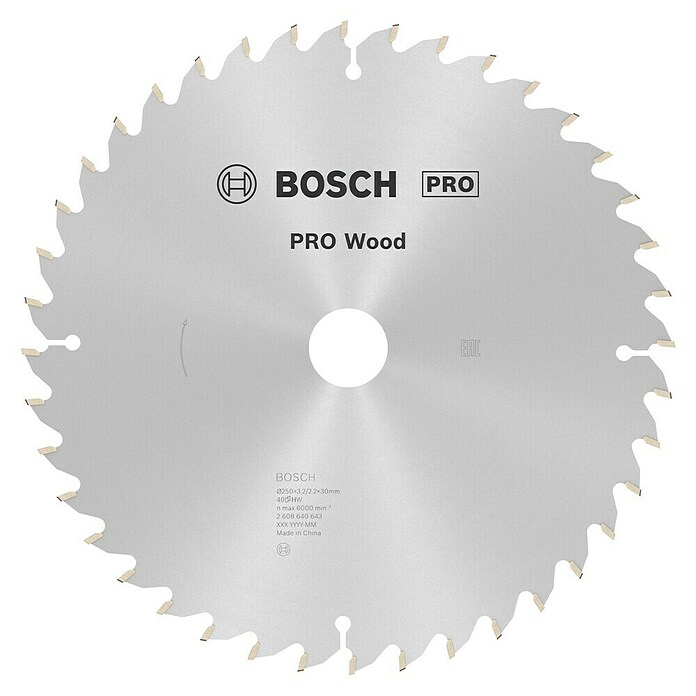 Bosch Kreissägeblatt Optiline Wood (250 mm, Bohrung: 30 mm, Anzahl Zähne: 40 Stk.) | BAUHAUS