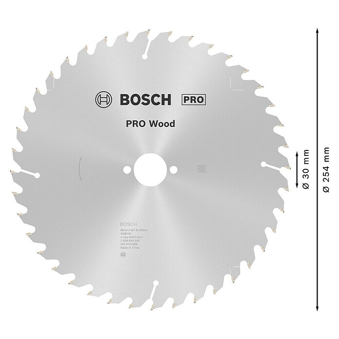 Bosch Disco de sierra (Diámetro: 254 mm, Orificio: 30 mm, Número de dientes: 40 dientes)