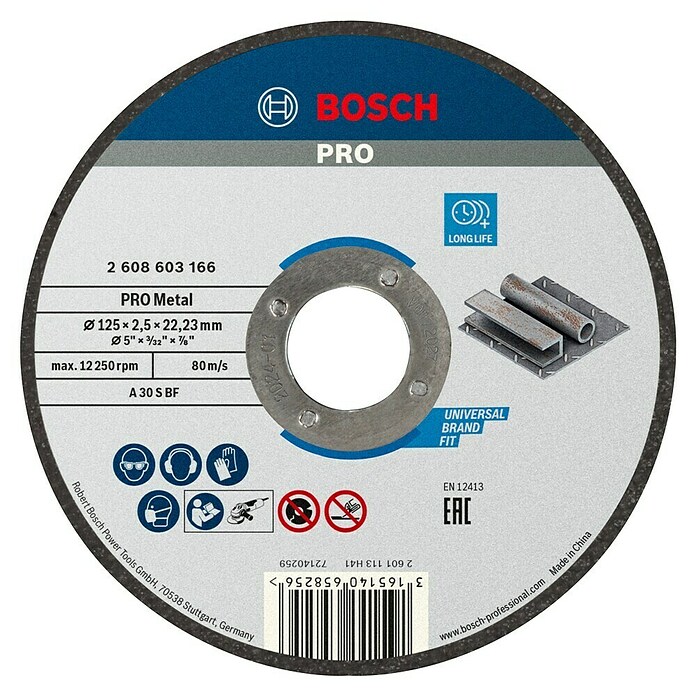 Bosch Trennscheibe (Stärke Scheibe: 2,5 mm, Geeignet für: Stahl, Gerade)