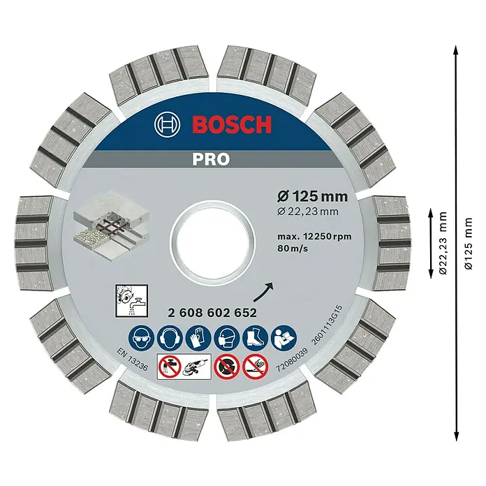Bosch Professional Diamant-TrennscheibeDurchmesser Scheibe: 125 mm, Höhe Segment: 12 mm