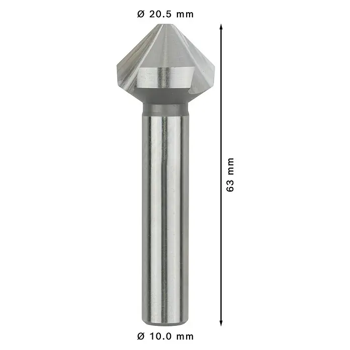Bosch Kegelsenker - Durchmesser Bohrer: 20,5 mm, Rundschaft - Metallkegelsenker, 20.5mm Kopf, 10mm Schaft, 63mm lang.
