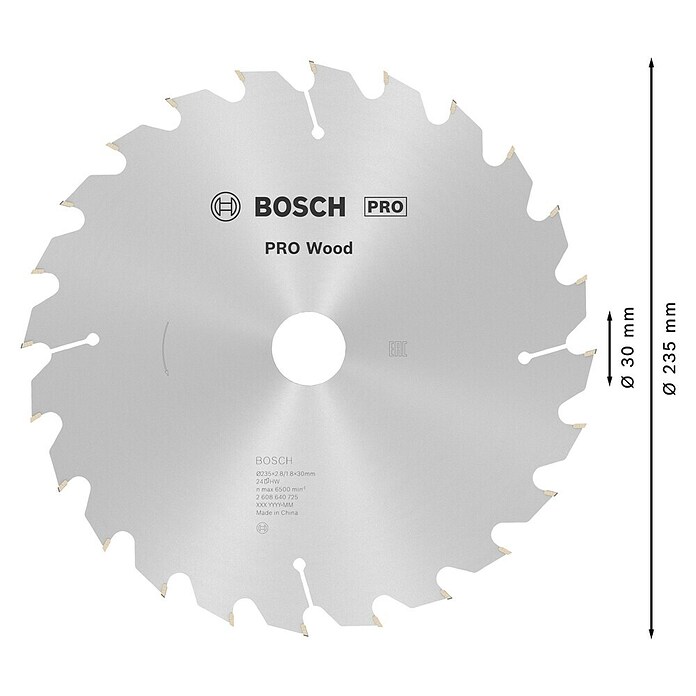 Bosch List krožne žage za les  (235 mm, Izvrtina: 30 mm, Število zobcev: 24 kos) | 2555 - Kreissägeblätter | BCDB - Zubehör Sägen | BCD - Maschinenzubehör | BC - Maschinenzubehör | B - Werkz/Masch/Maschzubeh/Auto | BAUHAUS