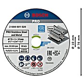 Bosch Professional Disco de corte (Diámetro disco: 76 mm, Espesor disco: 1 mm, Apto para: Acero inoxidable, Específico para: Amoladora batería Bosch Professional GWS 12V-76)