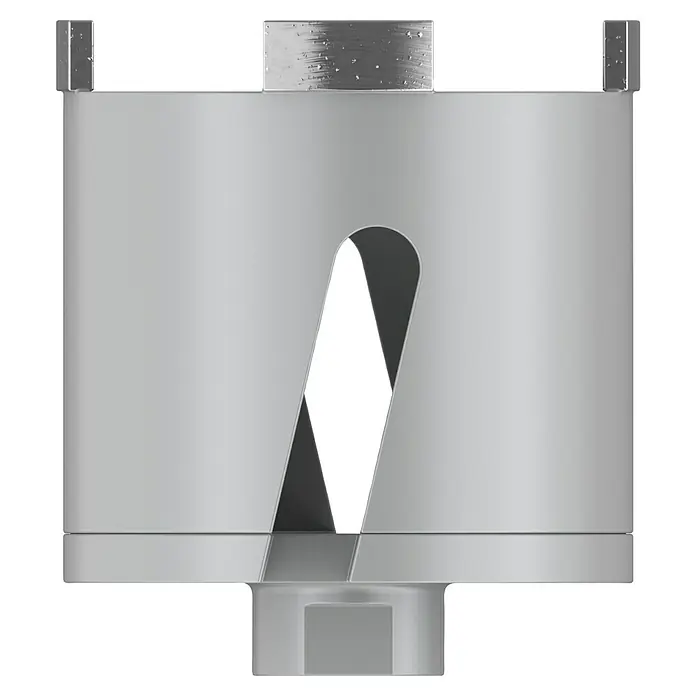 Bosch Diamant-Dosensenker Best for Universal - Durchmesser: 82 mm - Hier ist eine Nahaufnahme eines Metallwerkzeugs mit einem markanten Ausschnitt, ideal für präzise Schneidarbeiten.