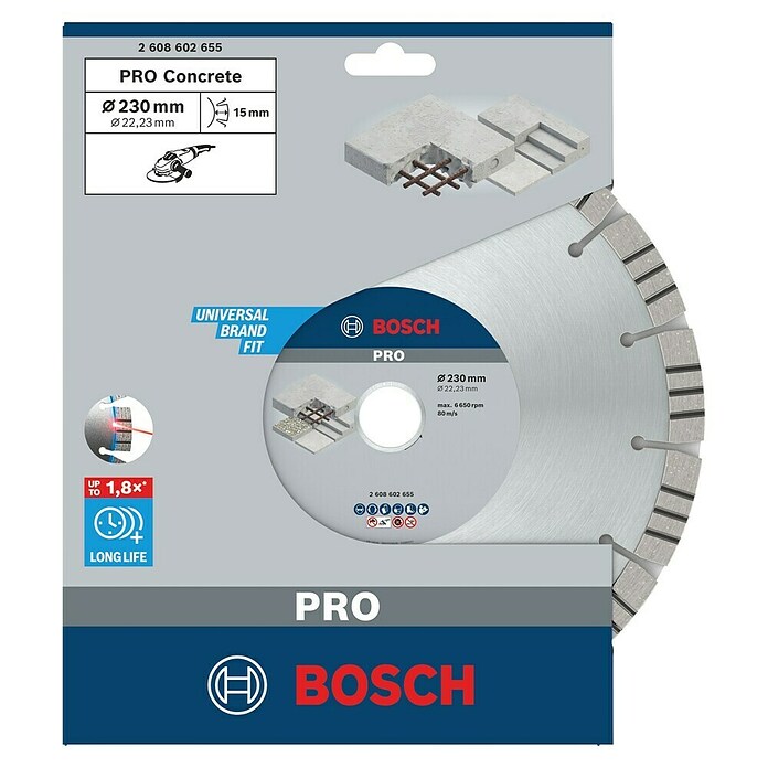 Bosch Professional Diamant-Trennscheibe Best for Concrete (Durchmesser Scheibe: 230 mm, Höhe Segment: 15 mm) | BAUHAUS
