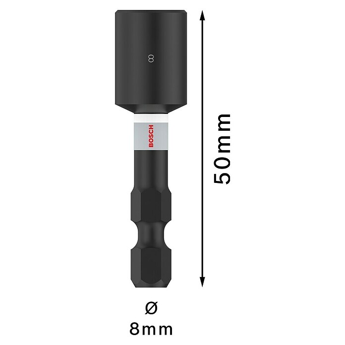 Bosch Steckschlüsseleinsatz (Schlüsselweite: 8 mm, Antriebsgröße: ¼″ Außensechskant)