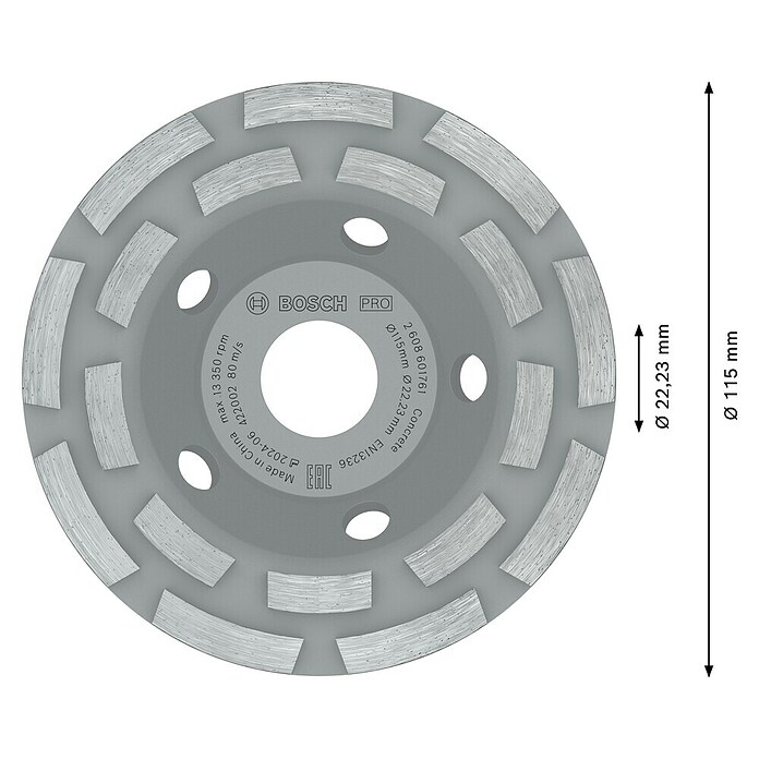 Bosch Expert Diamant-Topfscheibe for Concrete (Durchmesser Scheibe: 115 mm, Höhe Segment: 5 mm, Bohrung: 22,23 mm) | BAUHAUS