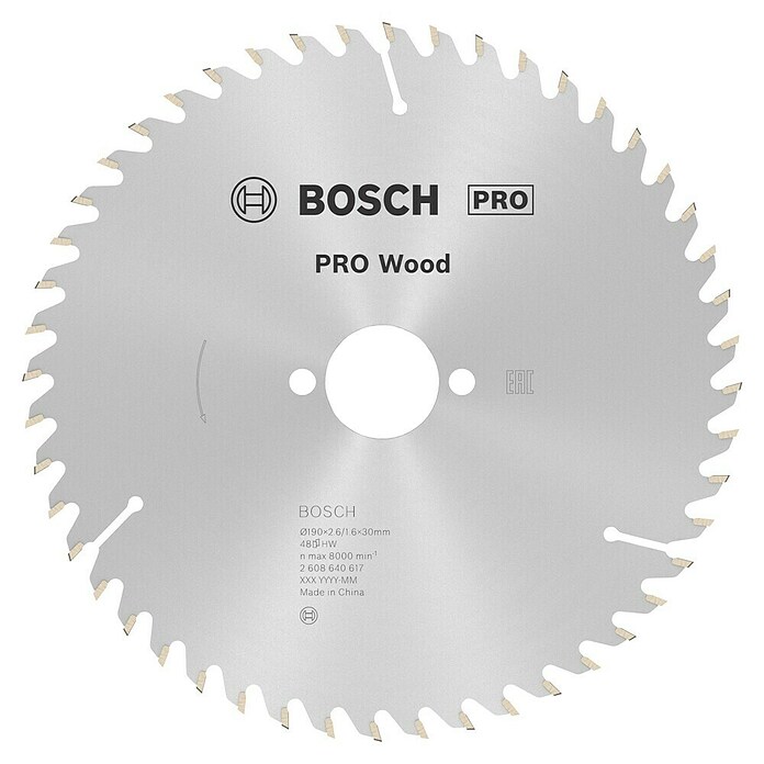 Bosch Disco de sierra (Diámetro: 190 mm, Orificio: 30 mm, Número de dientes: 48 dientes)