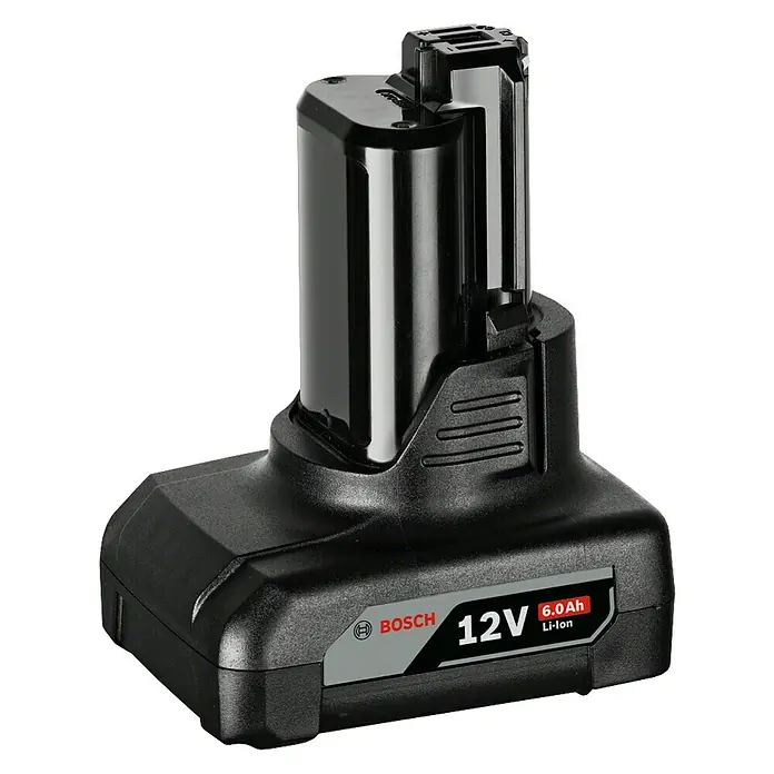 Bosch Professional Akku - 12 V, 6 Ah - Schwarzer 12V Bosch Akku mit 6.0Ah Kapazität. Ideal für kabellose Elektrowerkzeuge, bietet er zuverlässige Leistung und lange Laufzeit.
