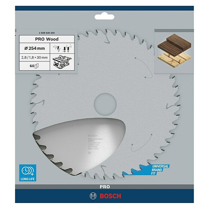 Bosch Disco de sierra (Diámetro: 254 mm, Orificio: 30 mm, Número de dientes: 60 dientes)