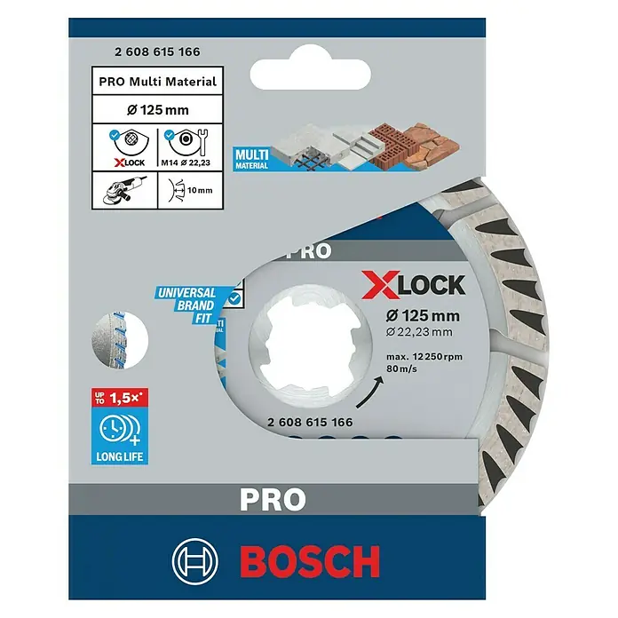 Bosch Professional X-Lock Diamant-Trennscheibe Standard for Universal - 125 mm, Geeignet für: Beton - Das Bosch PRO Multi Material X-LOCK Trennscheibe mit 125 mm Durchmesser für vielfältige Materialien.