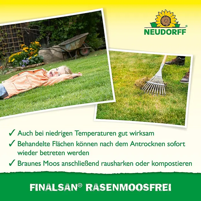 Neudorff Finalsan Rasen-Moosfrei - 500 ml - Bild mit dem Produkt Finalsαn Rasenmoosfrei.