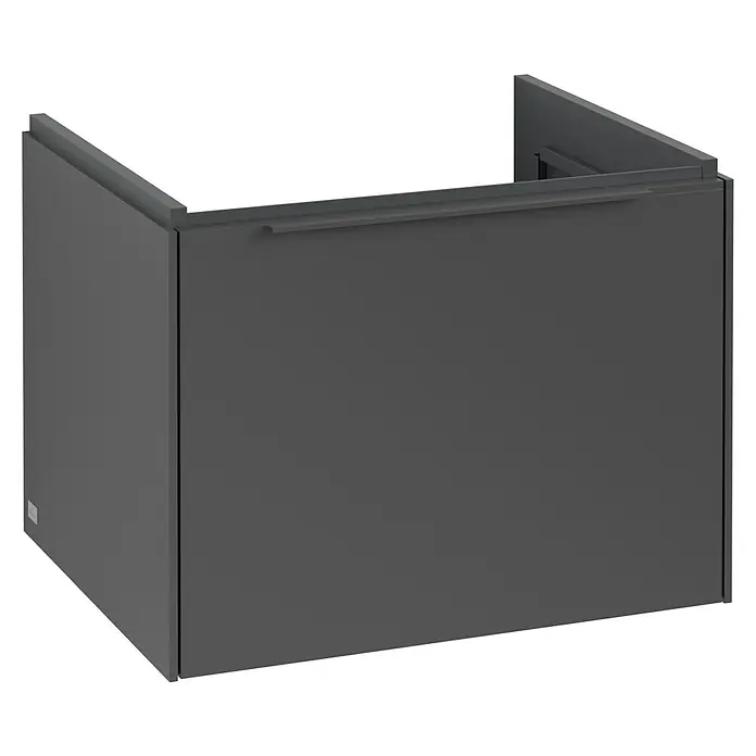 Villeroy & Boch Subway 3.0 Waschbeckenunterschrank - Graphite, Anzahl Schubladen: 1 Stk., Farbe Griff: Monochrom, B x T x H: 57,2 x 47,8 x 42,9 cm - Dunkelgrauer Bausatz für Küchen- oder Badezimmerschrank mit Griff. Schlichtes und modernes Design für vielfältige Einrichtungsstile.