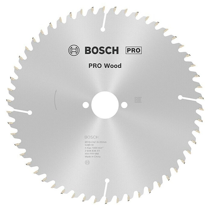 Bosch Disco de sierra (Diámetro: 216 mm, Orificio: 30 mm, Número de dientes: 54 dientes)