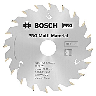 Bosch Disco de sierra Standard for Multimaterial (85 mm, Orificio: 15 mm, Número de dientes: 30 ud.)