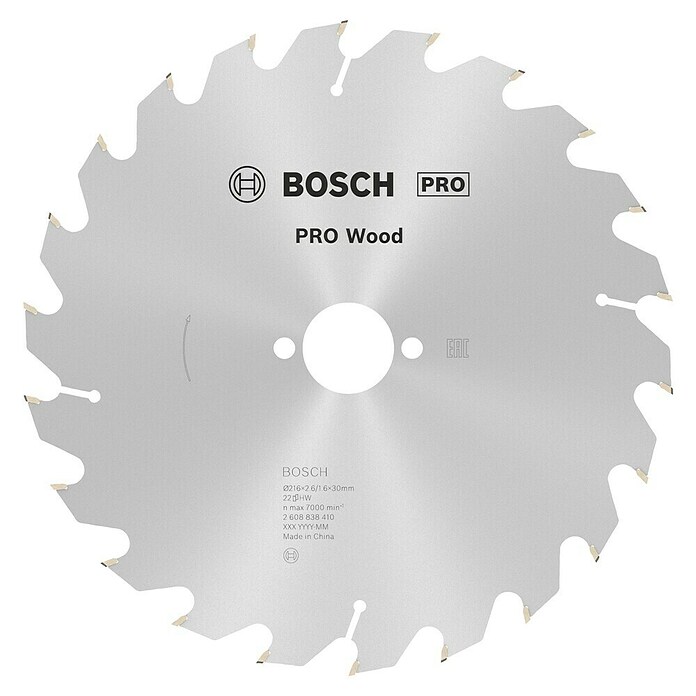 Bosch Disco de sierra (Diámetro: 216 mm, Orificio: 30 mm, Número de dientes: 22 dientes)