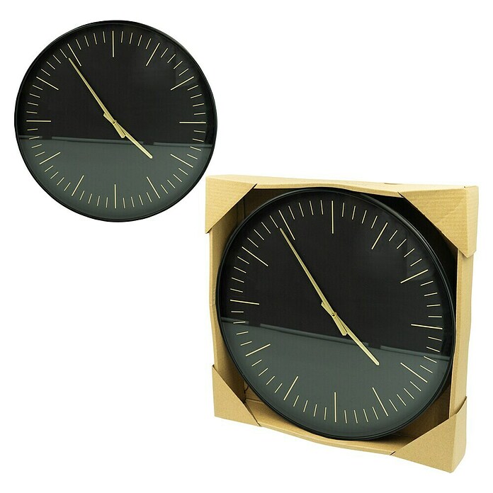 Zidni sat  (Promjer: 20 cm, Crno/zlatna) | BAUHAUS