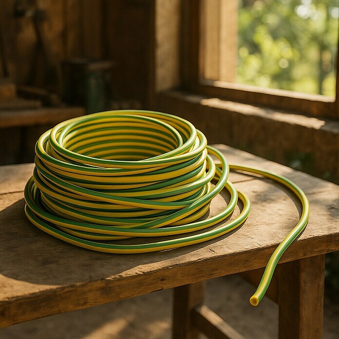 Bricable Cable unipolar tierra (H07V-K1x4, 10 m, Verde / amarillo)