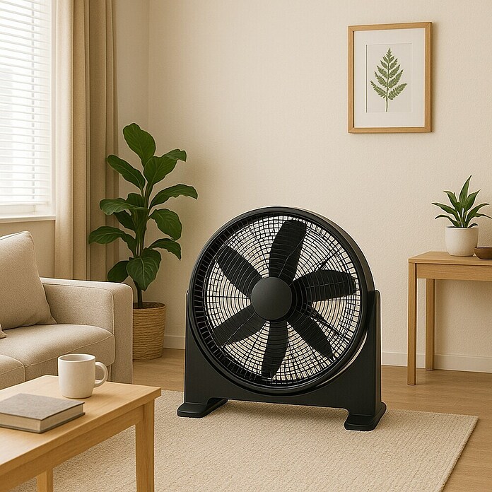 Houston Ventilador de suelo Box Fan 50 (Negro, Plástico, 70 W)