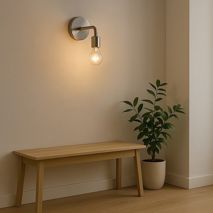 Idp Lampshades Aplique de pared (Níquel, L x An x Al: 19 x 17 x 10 cm)