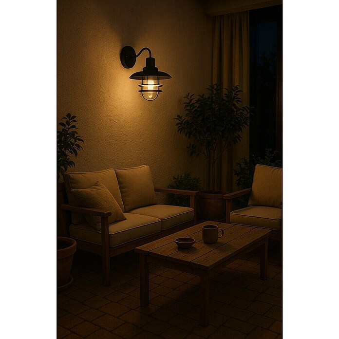 Philips Zunanja stenska svetilka Inyma  (25 W, Črna, IP44) | 3018 - Wandleuchte | CACC - Wandleuchte | CAC - Indoorleuchten | CA - Beleuchtung | C - Elektro | BAUHAUS