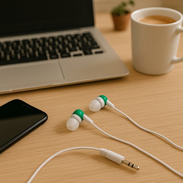 Vivanco Auriculares In Ear Stereo (1 x jack 3,5 mm, Verde, Longitud del cable: 1,2 m) | BAUHAUS