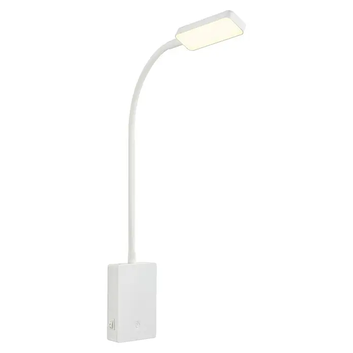 Briloner LED-Leseleuchte Cielo - Höhe: 56 cm, Weiß - Tischleuchte mit flexiblem Hals und LED-Panel für optimale Beleuchtung beim Lesen oder Arbeiten. Modernes Design in Weiß.