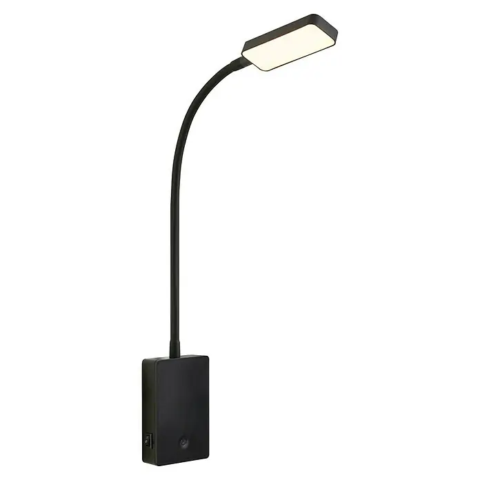 Briloner LED-Leseleuchte Cielo - Höhe: 56 cm, Schwarz - Schwarze Schreibtischleuchte mit LED-Panel für helles Licht. Flexibler Arm für optimale Ausrichtung. Elegantes und funktionales Design.