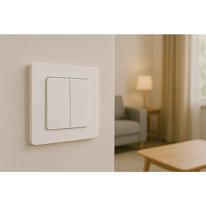 Legrand Niloé Conmutador doble (Blanco, Tipo de montaje: Montaje en la pared, Plástico)