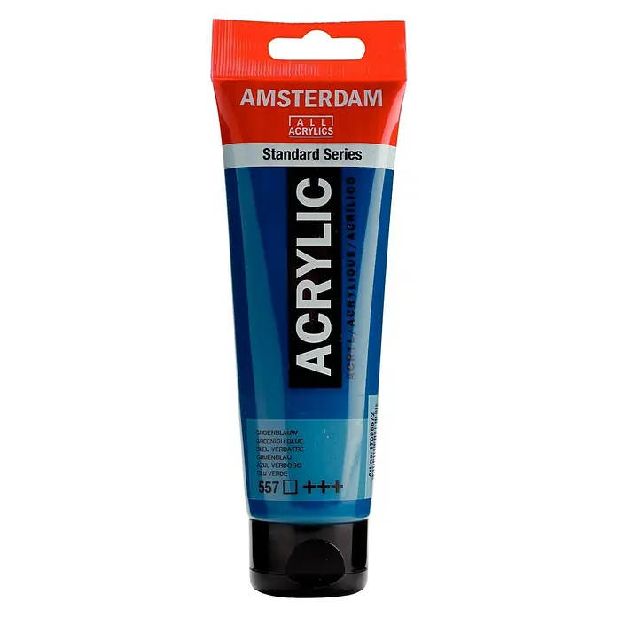Talens Amsterdam Pintura acrílica Standard - Azul verdoso, 120 ml, Tubo - Tubo de pintura acrílica Amsterdam en azul verdoso, ideal para artistas y artesanos.