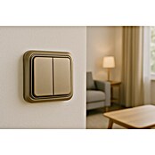 Fontini BF-18 Interruptor/Conmutador doble (Cobre, Plástico, Montaje en la pared)
