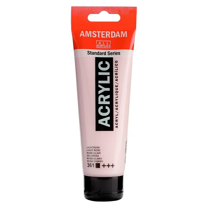 Talens Amsterdam Pintura acrílica Standard - Rosa claro, 120 ml, Tubo - Un tubo de pintura acrílica Amsterdam Standard Series en Light Rose, ideal para artistas y aficionados.