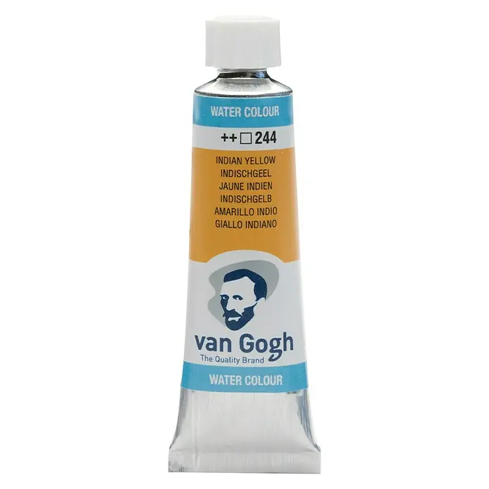 Talens Van Gogh Acuarela - Amarillo indio, 10 ml, Tubo - Tubo de pintura de acuarela Van Gogh en amarillo indio (n.º 244) para artistas y aficionados.