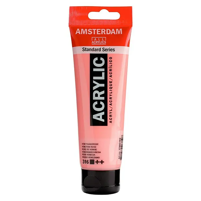 Talens Amsterdam Pintura acrílica Standard - Rosa Venecia, 120 ml, Tubo - Tubo de pintura acrílica Amsterdam Standard Series en rosa veneciano, ideal para proyectos de arte.