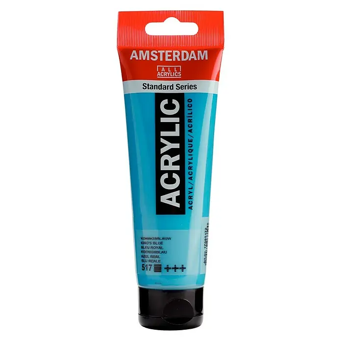 Talens Amsterdam Pintura acrílica Standard - Azul real, 120 ml, Tubo - Tubo de pintura acrílica Amsterdam Standard Series en azul real, ideal para artistas y aficionados.