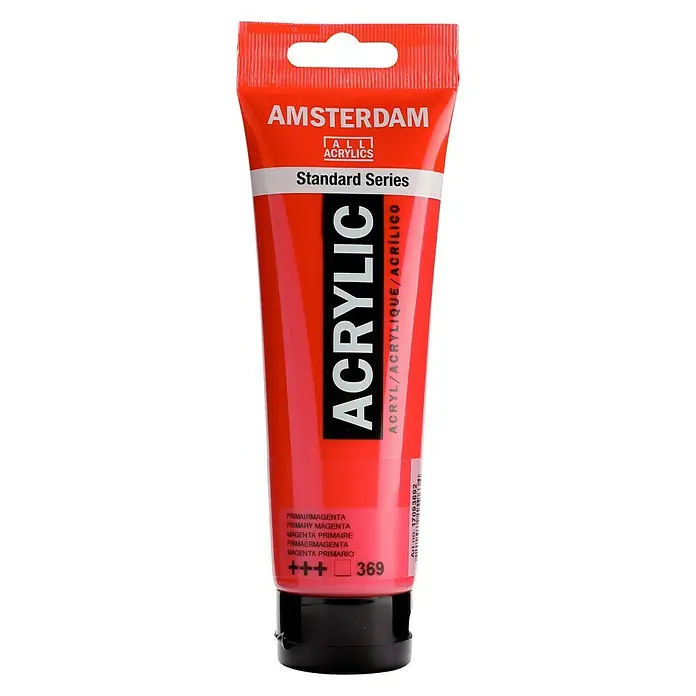 Talens Amsterdam Pintura acrílica Standard - Magenta primario, 120 ml, Tubo - Un tubo de pintura acrílica Amsterdam en Magenta Primario, perfecto para artistas y aficionados que buscan un color de alta calidad.