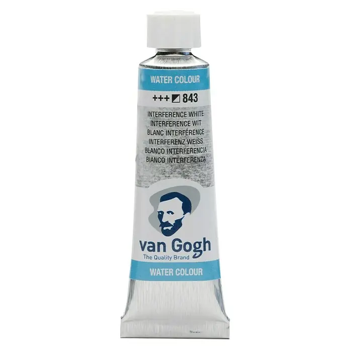 Talens Van Gogh Acuarela - Blanco interferencia, 10 ml, Tubo - Tubo de acuarela Van Gogh en el tono "Blanco Interferencia" con el código de color 843.