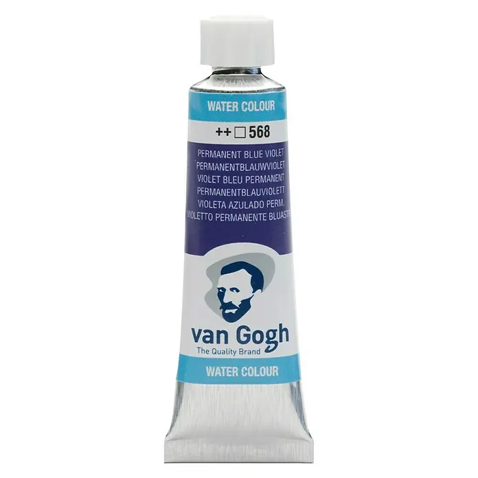 Talens Van Gogh Acuarela - Violeta azul permanente, 10 ml, Tubo - Pintura de acuarela Van Gogh en violeta azul permanente, pintura artística de alta calidad para acuarelas vibrantes y duraderas.