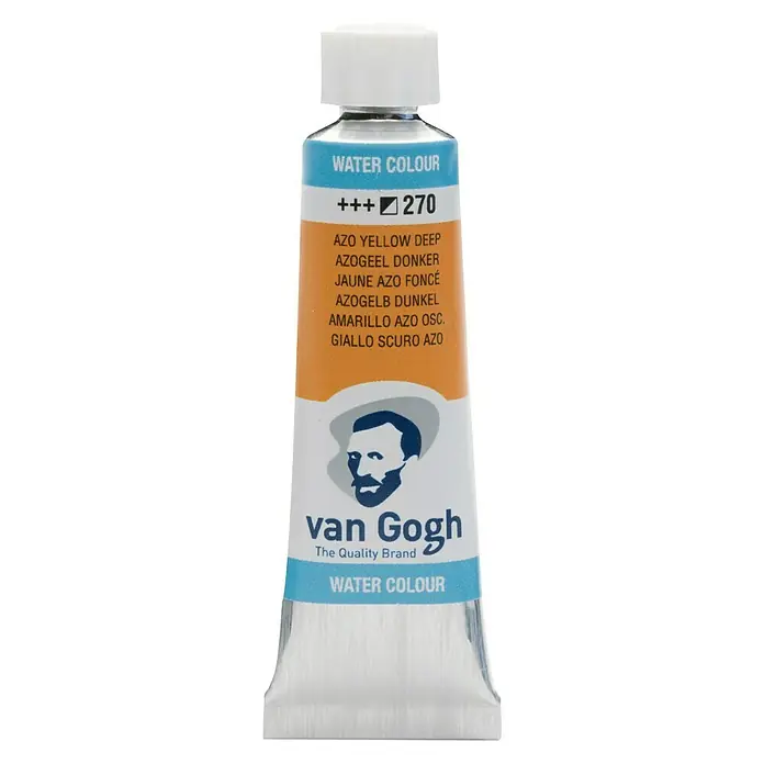Talens Van Gogh Acuarela - Amarillo azo oscuro, 10 ml, Tubo - Tubo de pintura de acuarela Van Gogh, tono Amarillo Azo Oscuro, para artistas y aficionados. Alta pigmentación para resultados vibrantes.
