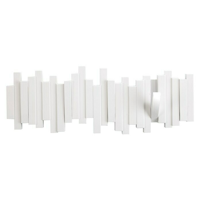 Umbra Garderobenleiste (L x B x H: 46 x 3 x 18 cm, Anzahl Haken: 5 Stk., Weiß)