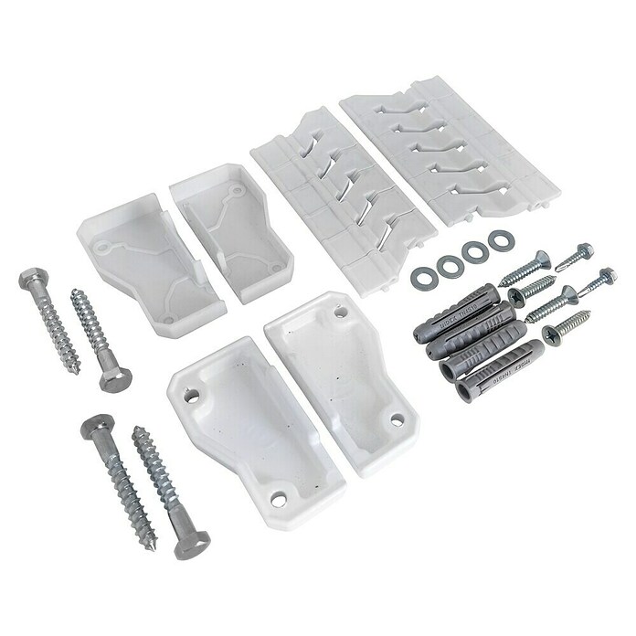 Dioco Smartwall Kit de accesorios para poste de pared (Blanco, Específico para: Postes de pared Smartwall) | BAUHAUS