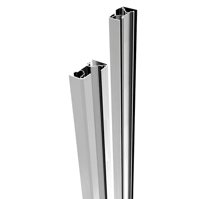 Dioco Smartwall Poste de pared para valla - 2 ud., Altura: 100 cm, Específico para: Fijar en muros o paredes, Blanco - Imagen del producto: Primer plano de un perfil de aluminio, que garantiza estabilidad y un diseño moderno. Ideal para la construcción de muebles e interiorismo.