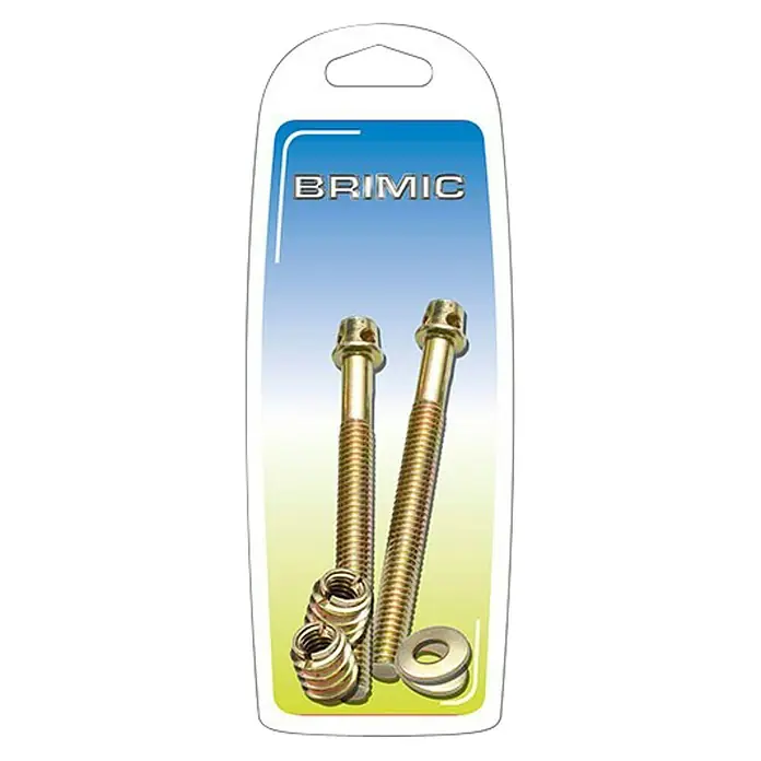Micel Brimic Tornillo 92113 - Ø x L: 9 x 100 mm, 2 ud. - Juego de tornillos BRIMIC en embalaje. El kit incluye pernos, tuercas y arandelas para diversas aplicaciones.