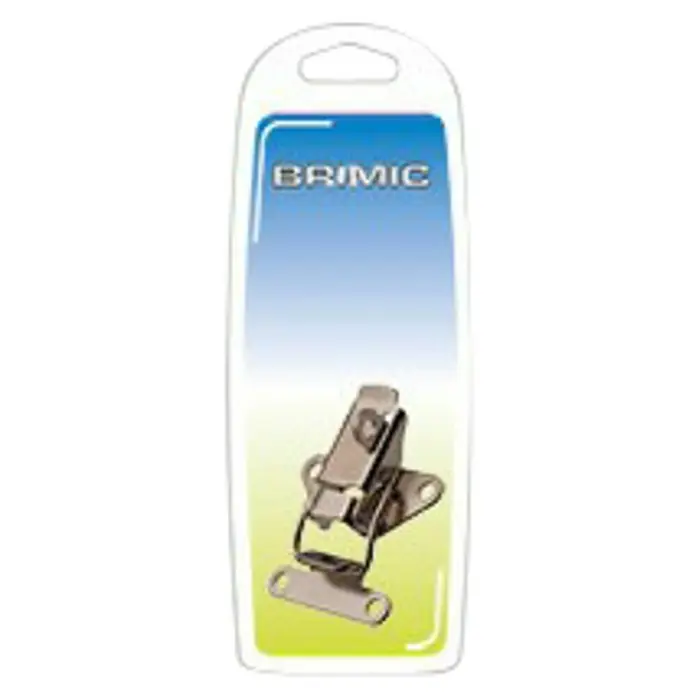 Micel Pestillo con perno CC4 - L x An: 50 x 22 mm - Blíster de un clip plateado para pantalones Brimic para peto con soporte. Un accesorio práctico para pantalones y faldas.