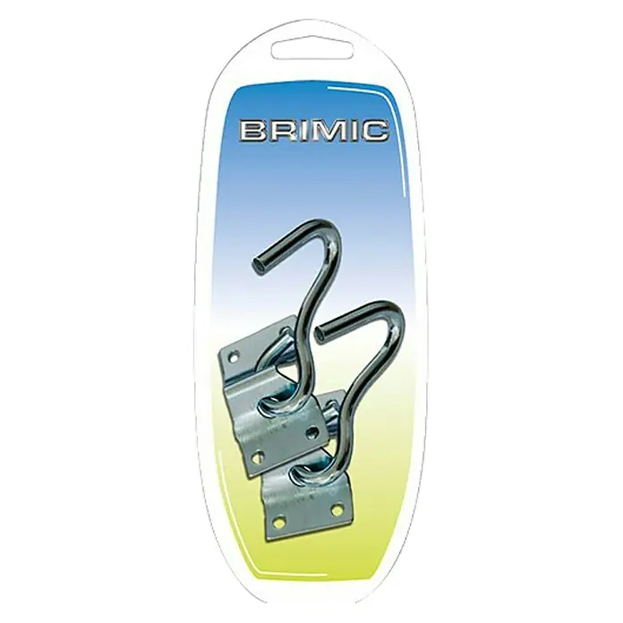 Micel Brimic Placa con gancho AP5 - Acero, Zincado, 2 ud., Con gancho - Colgadores Brimic, dos ganchos en forma de S con un soporte cuadrado para un montaje sencillo. Ideales para colgar objetos ligeros.
