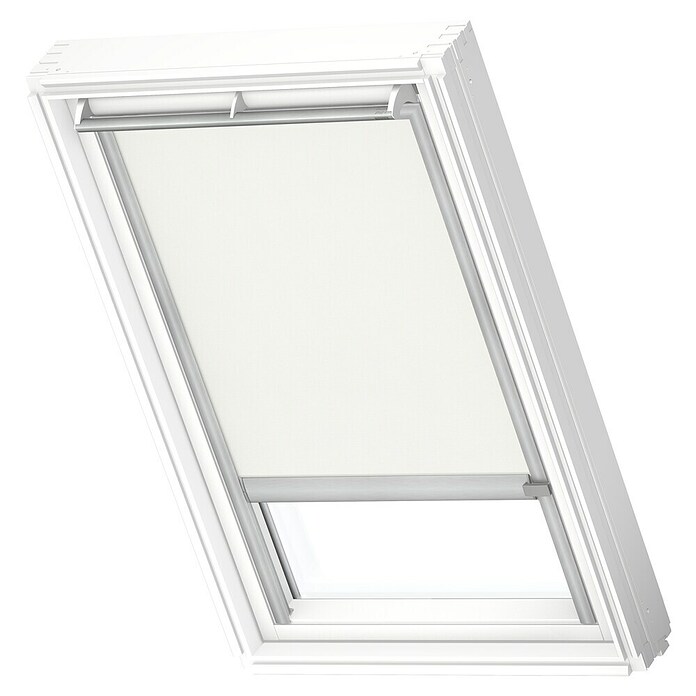 Velux Dachfensterrollo RSL SK08 1028K (Farbe: Weiß - 1028K, Farbe Schiene: Aluminium, Solarbetrieben) | BAUHAUS