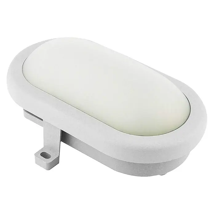 Polaroid LED-Außenwandleuchte - Weiß, L x B x H: 16,9 x 11,5 x 7,6 cm, 5,5 W - Graue ovale LED-Wandleuchte für den Innen- und Außenbereich, ideal für Flure oder als dekorative Beleuchtung.