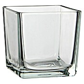 Jarrón de vidrio Lotty (L x An x Al: 14 x 14 x 14 cm, Transparente)