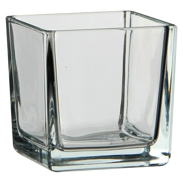 Jarrón de vidrio Lotty (L x An x Al: 8 x 8 x 8 cm, Transparente)