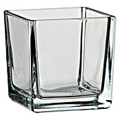 Jarrón de vidrio Lotty (L x An x Al: 8 x 8 x 8 cm, Transparente)